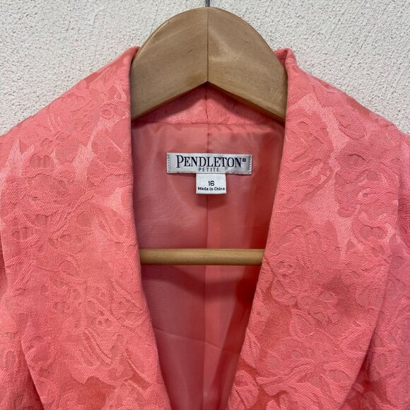 NWT Pendleton Pink Floral Blazer & Pencil Skirt Set Business Suit SZ 16 - Picture 3 of 10